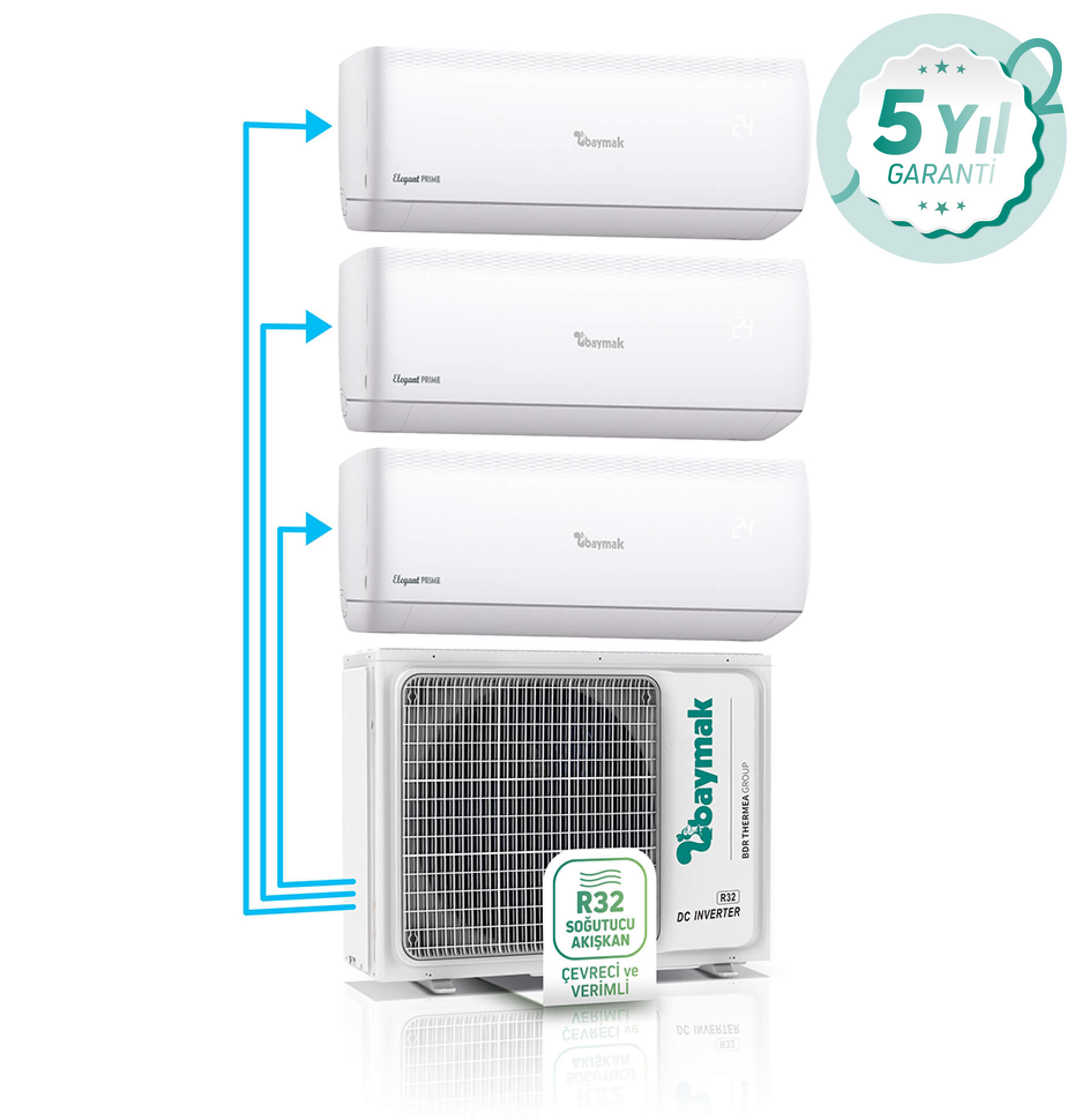 ELEGANT PRIME MULTI DUVAR TİPİ SPLIT KLİMA 1X3